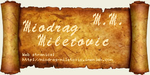 Miodrag Miletović vizit kartica